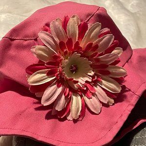 Jamie Rae Hats, Pink Flower SZ 2-4Y UV PROTECTION FINISH NEW